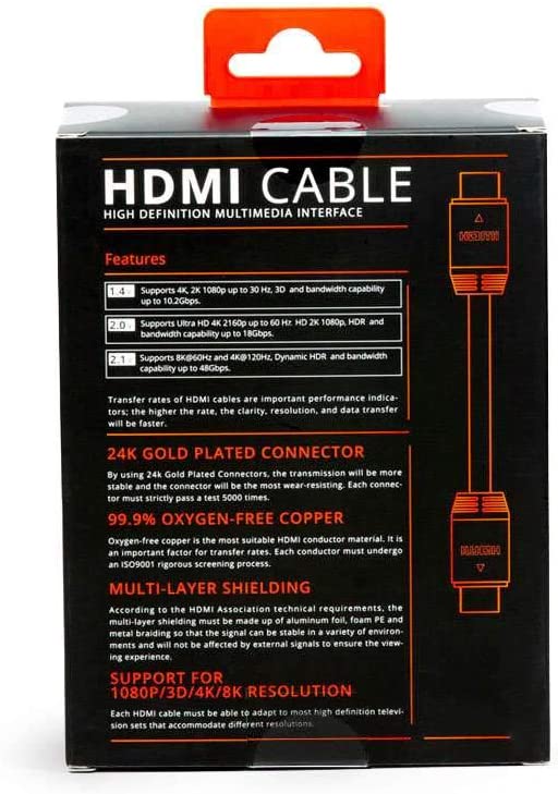 موسيل - كابل HDMI 1.4 فولت يدعم 4K بطول 1.8 متر  موسيل - كابل HDMI 1.4 فولت يدعم 4K بطول 1.8 متر